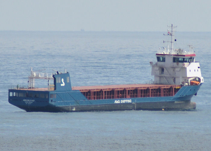 Photograph of the vessel  Abis Belfast pictured at anchor off Tynemouth on 6th June 2011