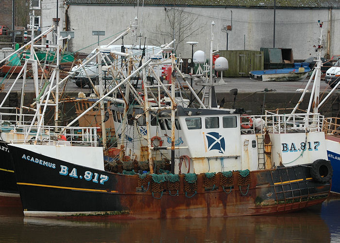 Photograph of the vessel fv Academus pictured at Kirkcudbright on 12th March 2011