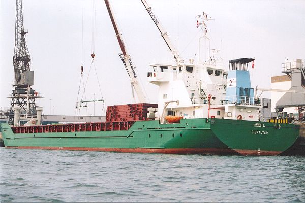 Photograph of the vessel  Addi L pictured at Southampton on 29th August 2001