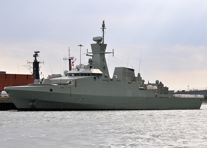 Photograph of the vessel SNV Al Rahmani pictured in Portsmouth Naval Base on 20th July 2012