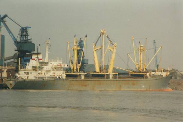 Photograph of the vessel  Aspasia L pictured at Thames Refinery, Silvertown on 13th May 1998