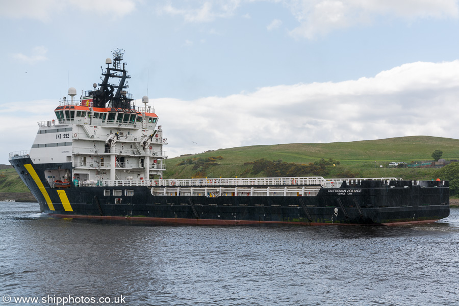 Photograph of the vessel  Caledonian Vigilance pictured departing Aberdeen on 28th May 2019