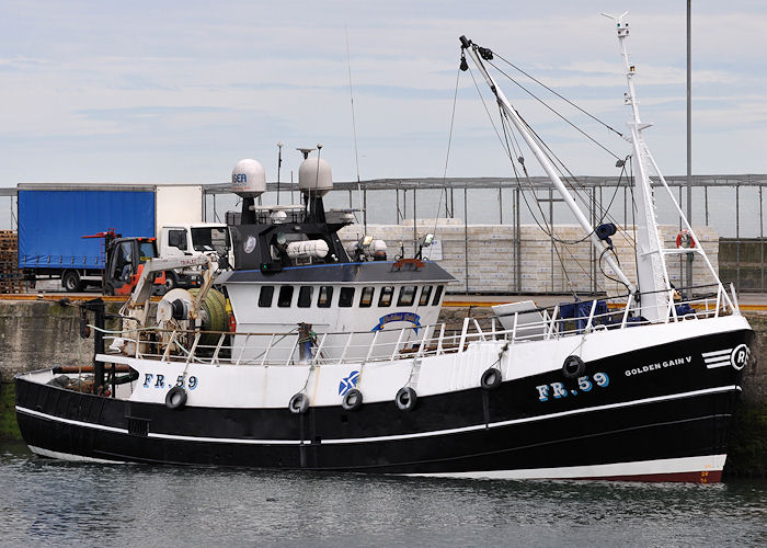 Photograph of the vessel fv Golden Gain V pictured at Fraserburgh on 6th May 2013