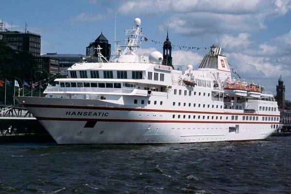 Photograph of the vessel  Hanseatic pictured at Hamburg on 29th May 2001
