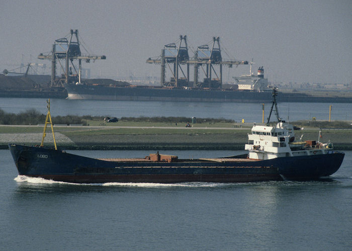 Photograph of the vessel  Lobo pictured passing Hoek van Holland on 15th April 1996