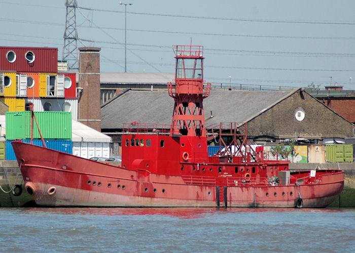 Photograph of the vessel  Light Vessel No. 93 pictured at Trinity Buoy Wharf, London on 23rd May 2010