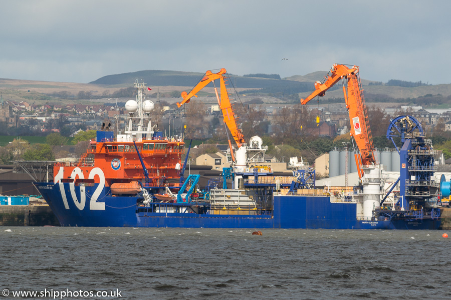 Photograph of the vessel  North Ocean 102 pictured at Rosyth on 15th April 2017