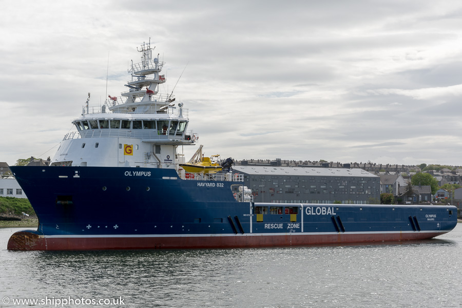 Photograph of the vessel  Olympus pictured departing Aberdeen on 23rd May 2015