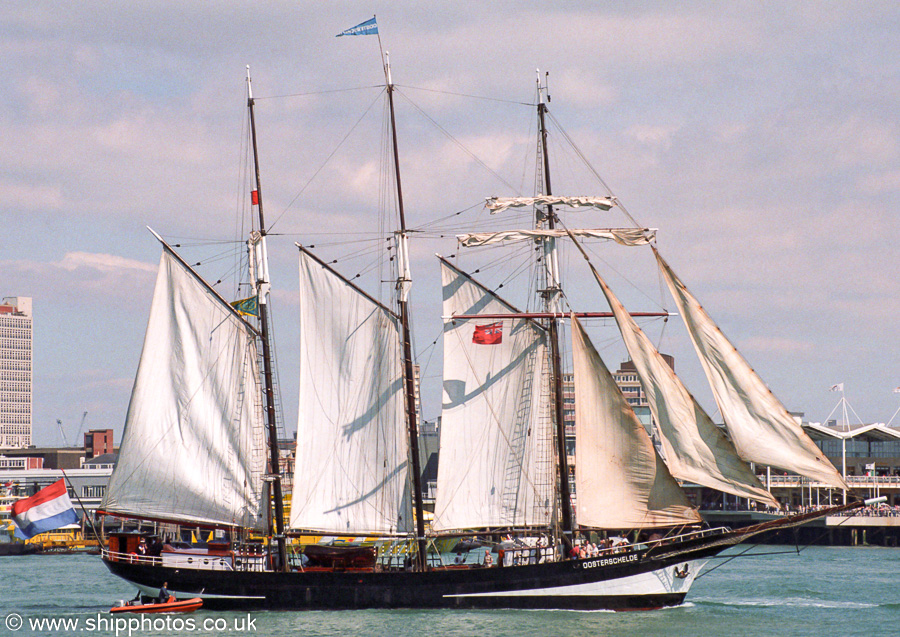 Photograph of the vessel  Oosterschelde pictured departing Portsmouth on 28th August 2001