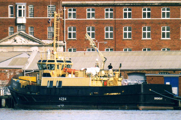 Photograph of the vessel RMAS Oronsay pictured in Portsmouth on 12th October 2000
