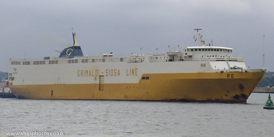 Photograph of the vessel  Po pictured arriving at Southampton on 10th June 1989