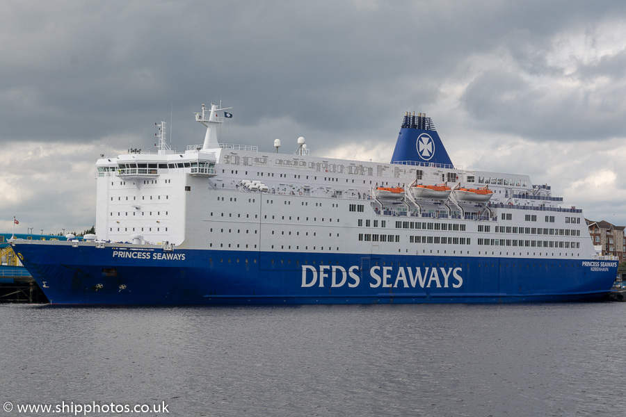 Photograph of the vessel  Princess Seaways pictured passing North Shields on 27th August 2017