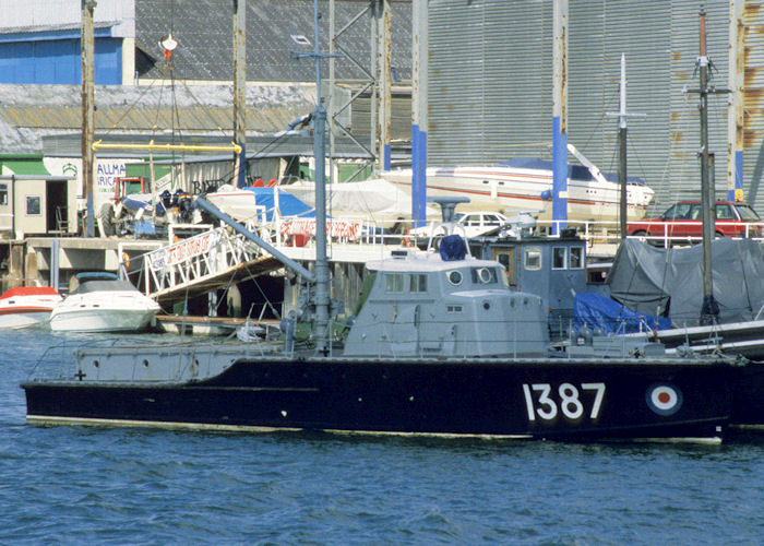 Photograph of the vessel  RAF 1387 pictured laid up at Southampton on 13th July 1997