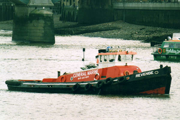Photograph of the vessel  Revenge pictured in London on 16th November 1999