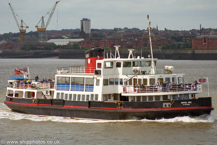 Photograph of the vessel  Royal Iris of the Mersey pictured approaching Pier Head, Liverpool on 29th June 2002