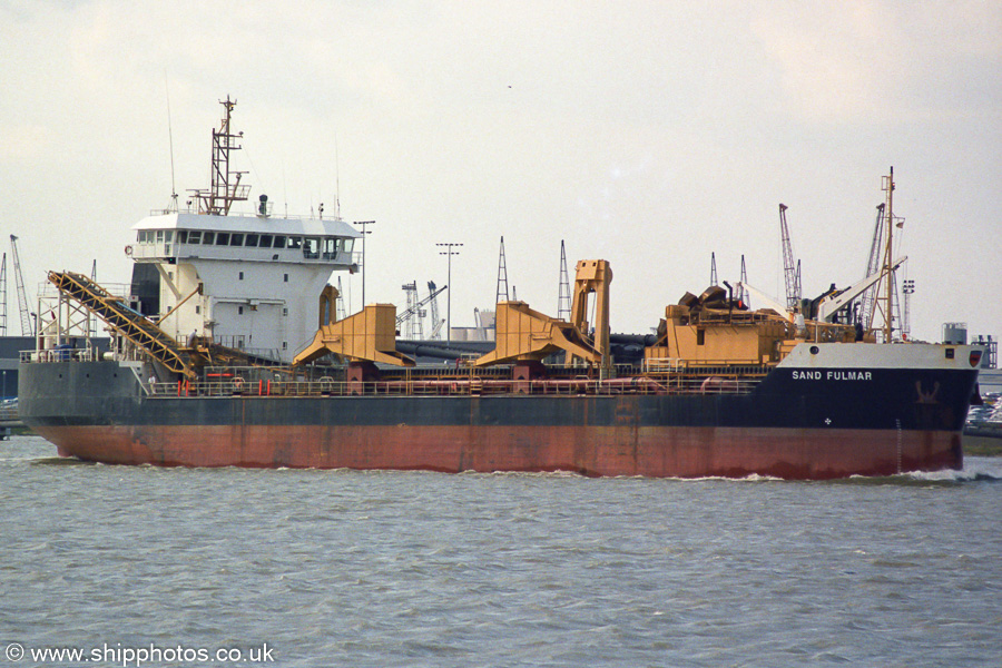 Photograph of the vessel  Sand Fulmar pictured passing Gravesend on 16th August 2003