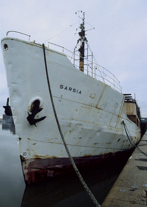 Photograph of the vessel rv Sarsia pictured laid up in the East Float, Birkenhead on 16th November 1996