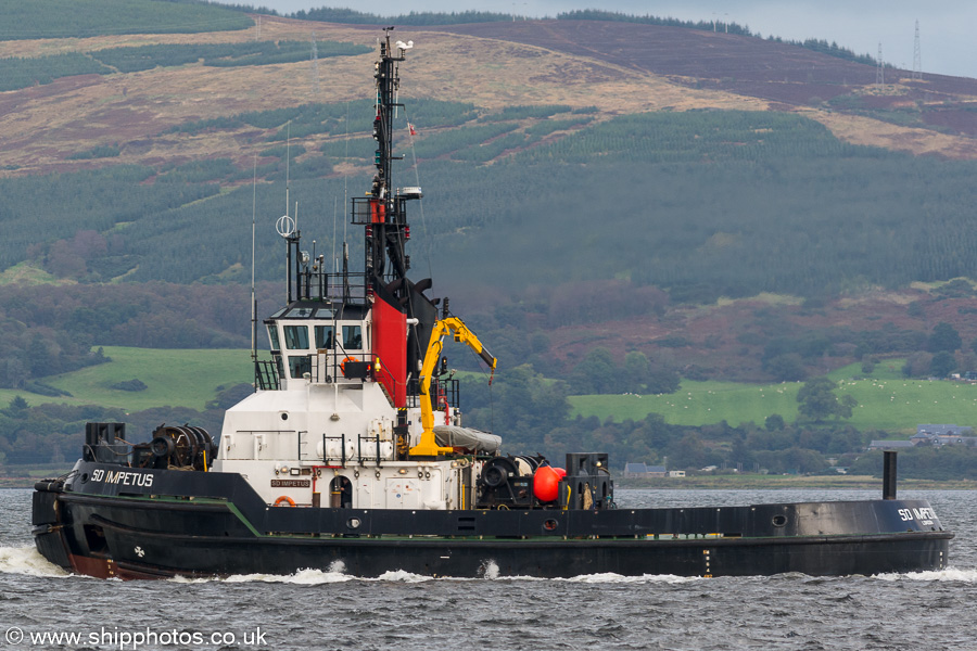 Photograph of the vessel  SD Impetus pictured passing Greenock on 4th October 2019