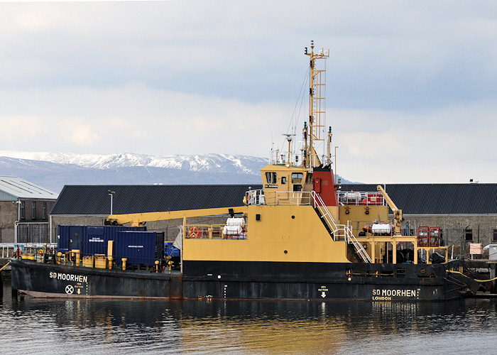 Photograph of the vessel  SD Moorhen pictured in Great Harbour, Greenock on 30th March 2013
