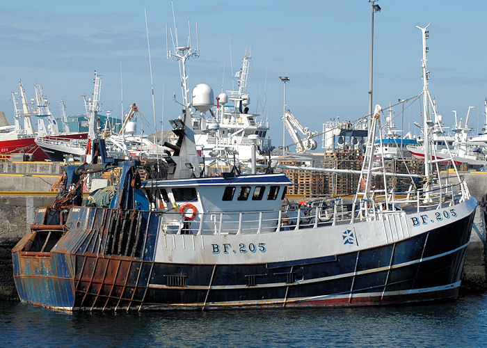 Photograph of the vessel fv Searcher pictured at Fraserburgh on 28th April 2011