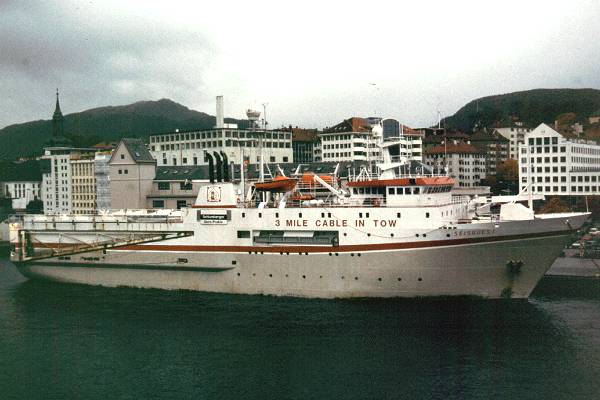 Photograph of the vessel rv Seisquest pictured in Bergen on 26th October 1998
