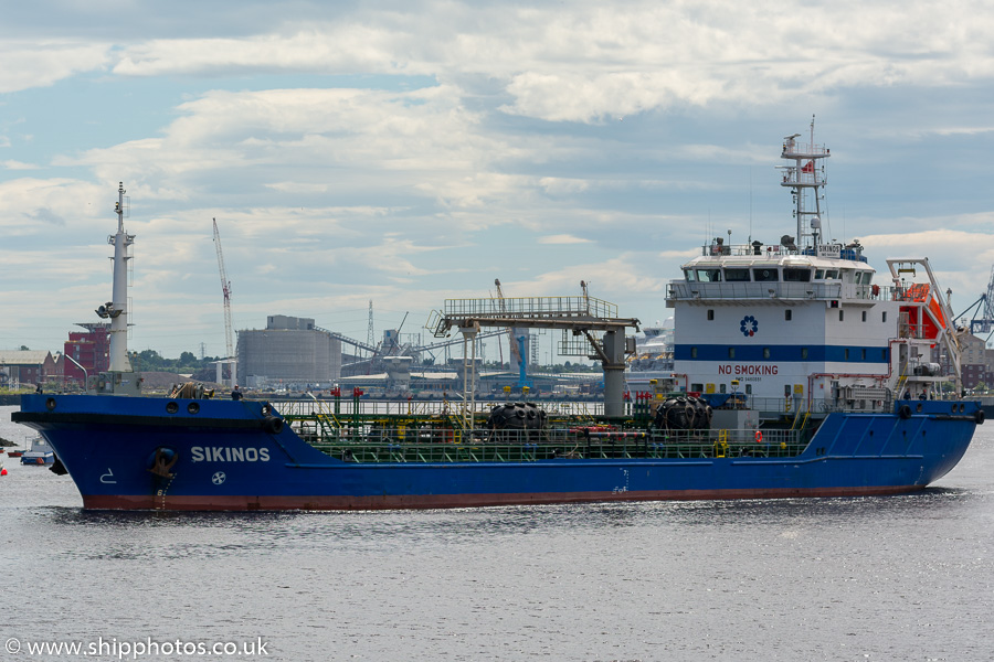 Photograph of the vessel  Sikinos pictured passing North Shields on 1st July 2017