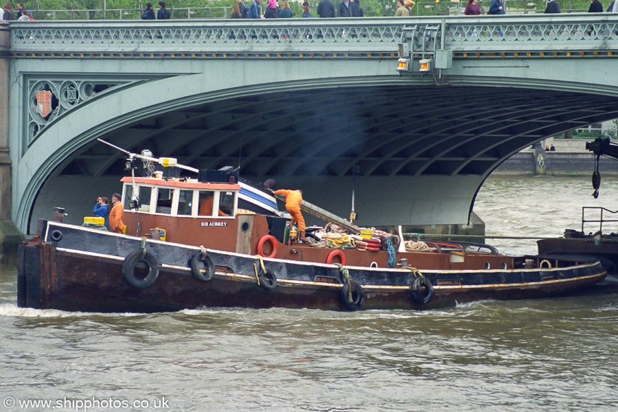 Photograph of the vessel  Sir Aubrey pictured in London on 3rd May 2003
