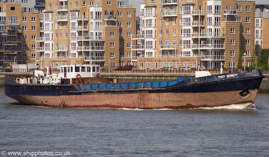 Photograph of the vessel  Tracy Bennett pictured passing Greenwich on 22nd April 2002