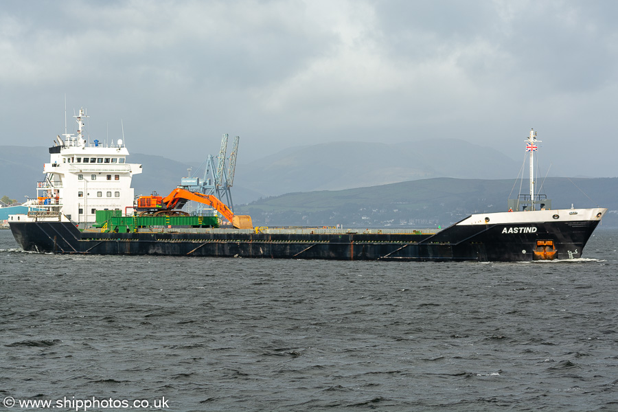 Photograph of the vessel  Aastind pictured passing Greenock on 29th September 2023