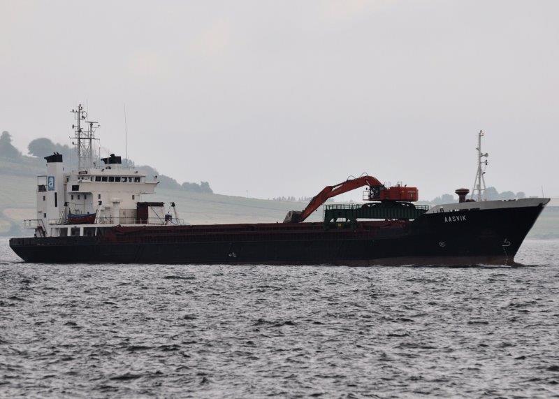 Photograph of the vessel  Aasvik pictured passing Greenock on 22nd July 2013