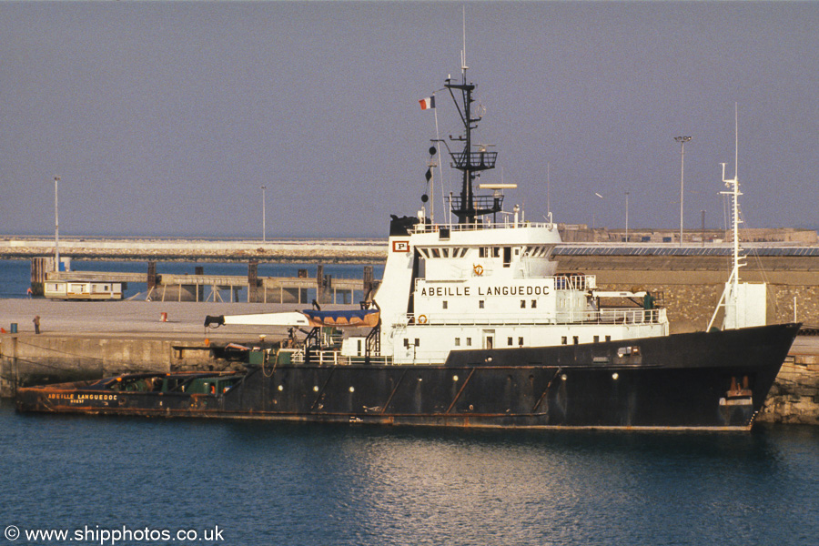 Photograph of the vessel  Abeille Languedoc pictured at Cherbourg on 17th March 1990