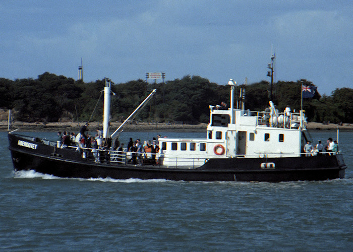 Photograph of the vessel RMAS Aberdovey pictured in Portsmouth Harbour on 29th August 1988
