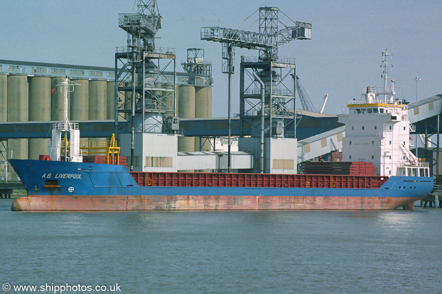 Photograph of the vessel  A.B. Liverpool pictured at Tilbury Grain Terminal on 16th August 2003