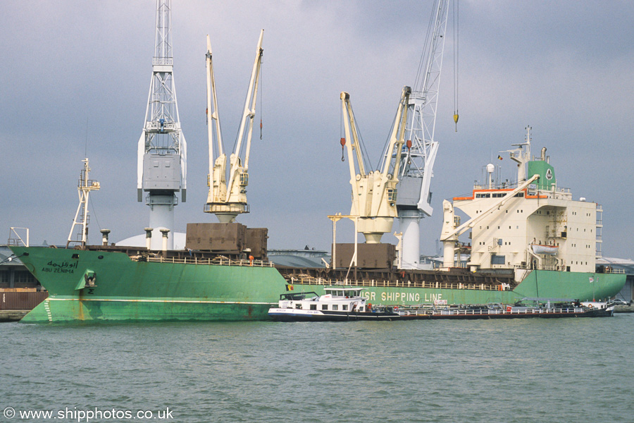 Photograph of the vessel  Abu Zenima pictured in Vijfde Havendok, Antwerp on 20th June 2002