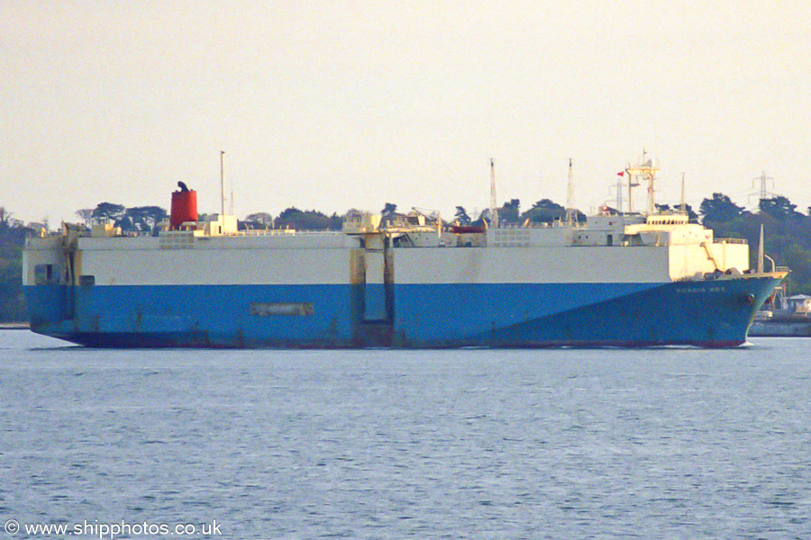 Photograph of the vessel  Acacia Ace pictured arriving at Southampton on 20th April 2002