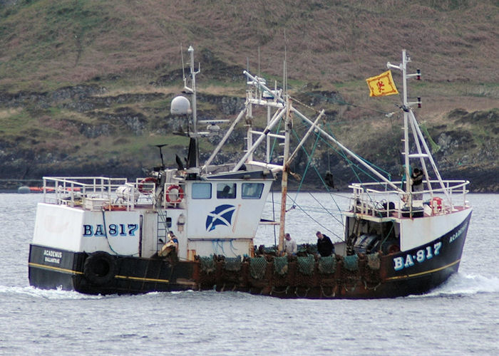 Photograph of the vessel fv Academus pictured departing Oban on 5th May 2010