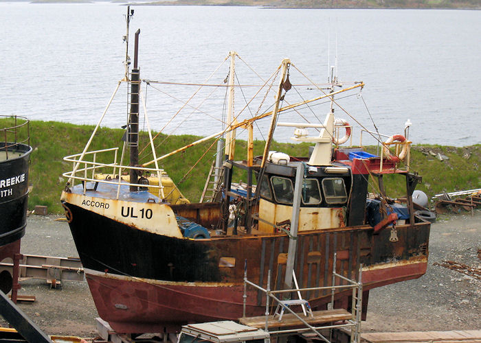 Photograph of the vessel fv Accord pictured at Crinan Boatyard on 23rd April 2011