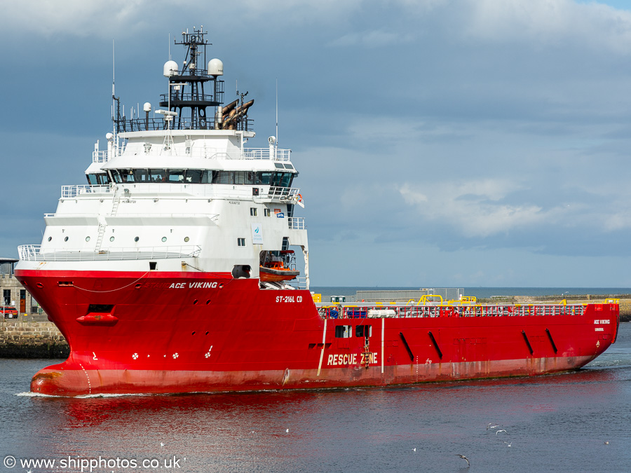 Photograph of the vessel  Ace Viking pictured arriving at Aberdeen on 13th September 2024