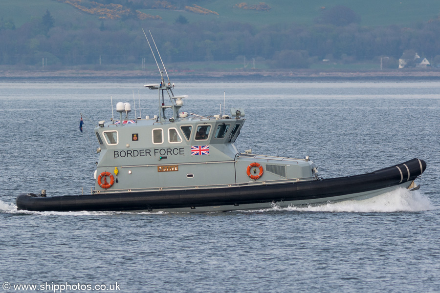 Photograph of the vessel HMC Active pictured passing Greenock on 19th April 2019