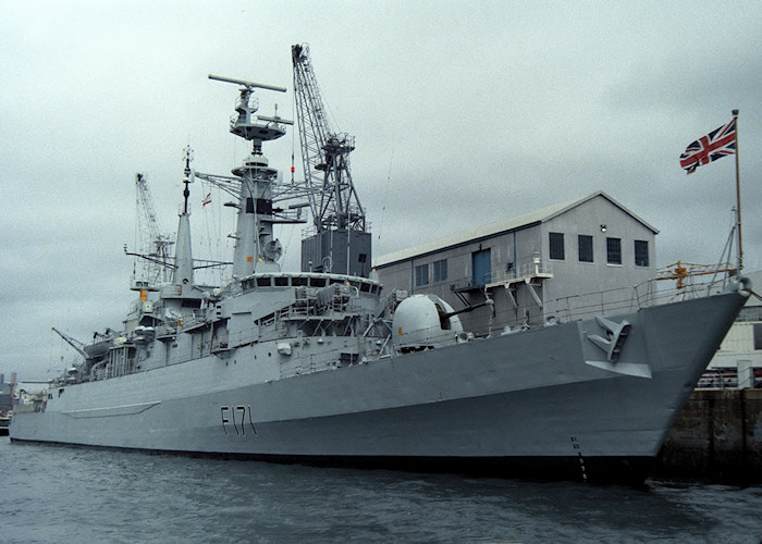 Photograph of the vessel HMS Active pictured in Devonport Naval Base on 10th August 1988