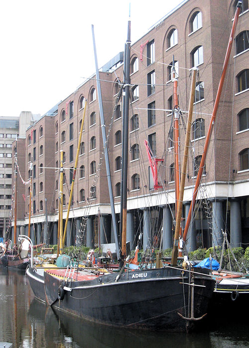 Photograph of the vessel sb Adieu pictured in St. Katharine Docks, London on 21st October 2009
