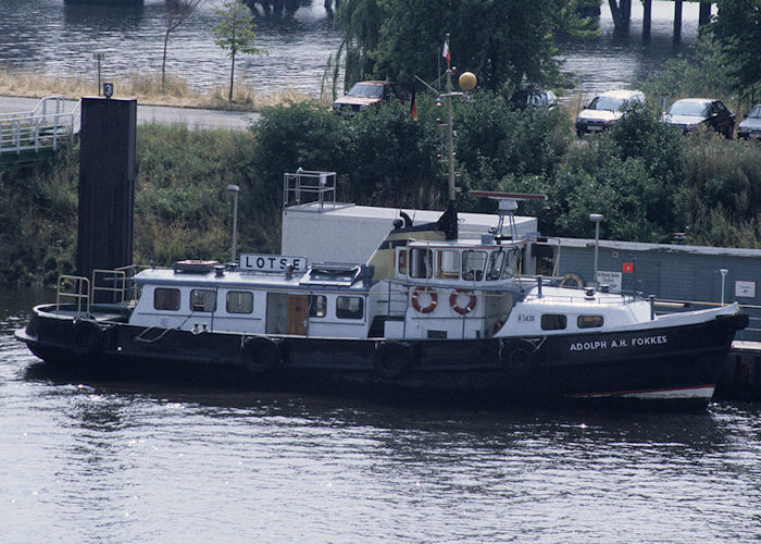 Photograph of the vessel pv Adolph A.H. Fokkes pictured in Hamburg on 21st August 1995