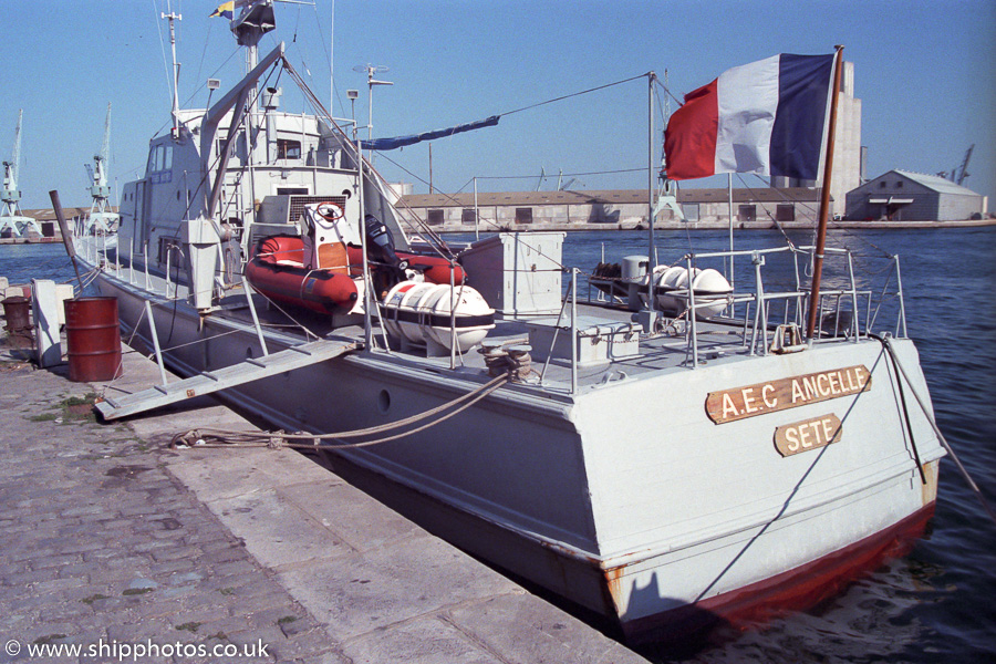 Photograph of the vessel  A.E.C. Ancelle pictured at Sète on 18th August 1989