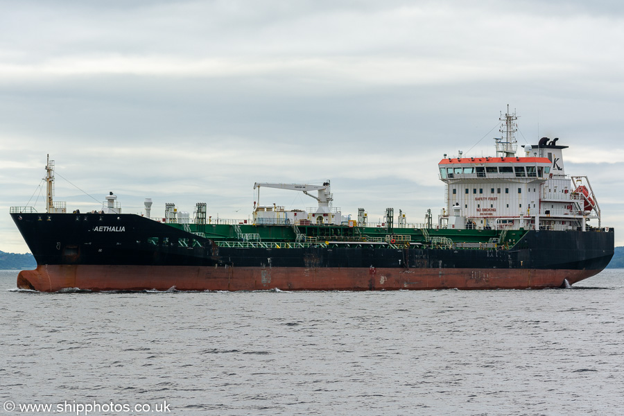 Photograph of the vessel  Aethalia pictured passing Greenock on 14th July 2021