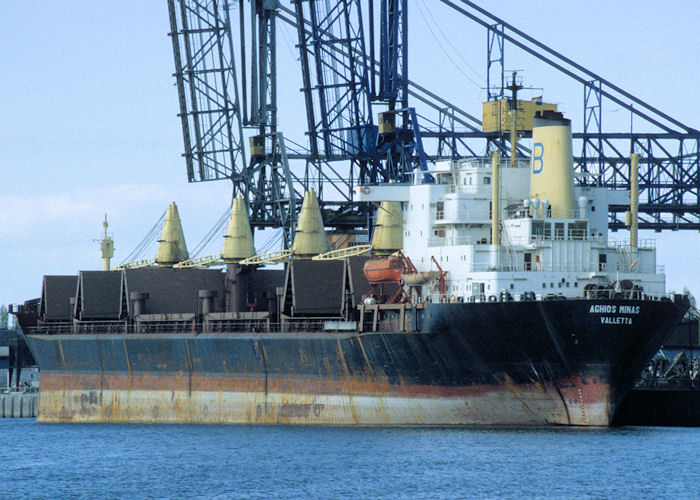 Photograph of the vessel  Aghios Minas pictured in Rotterdam on 20th April 1997