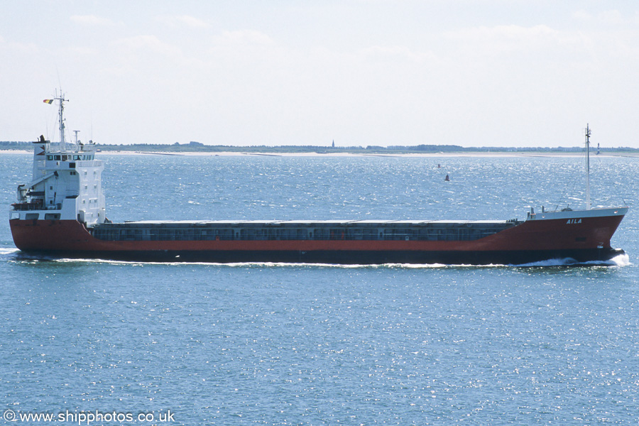 Photograph of the vessel  Aila pictured on the Westerschelde passing Vlissingen on 21st June 2002