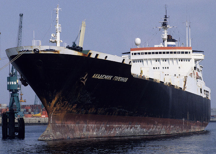 Photograph of the vessel  Akademik Gorbunov pictured in Hamburg on 21st August 1995