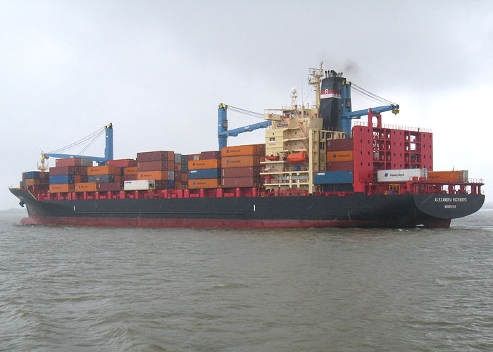 Photograph of the vessel  Alexandra Rickmers pictured on the River Thames on 17th May 2008