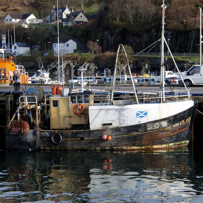 Photograph of the vessel fv Alex C pictured at Mallaig on 9th April 2012