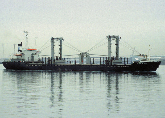 Photograph of the vessel  Alfa Star pictured departing Southampton on 21st January 1998